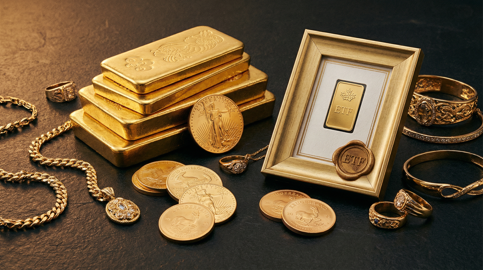 أشكال الاستثمار في الذهب — سبائك وعملات ومجوهرات